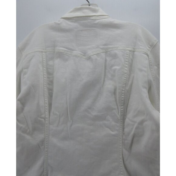 Levis Trucker XL Denim Moto Button Down White Tab Flap Pockets * - Picture 9 of 15